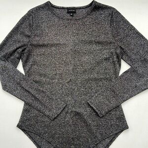 Who What Wear shimmer metallic/silver body suit Large